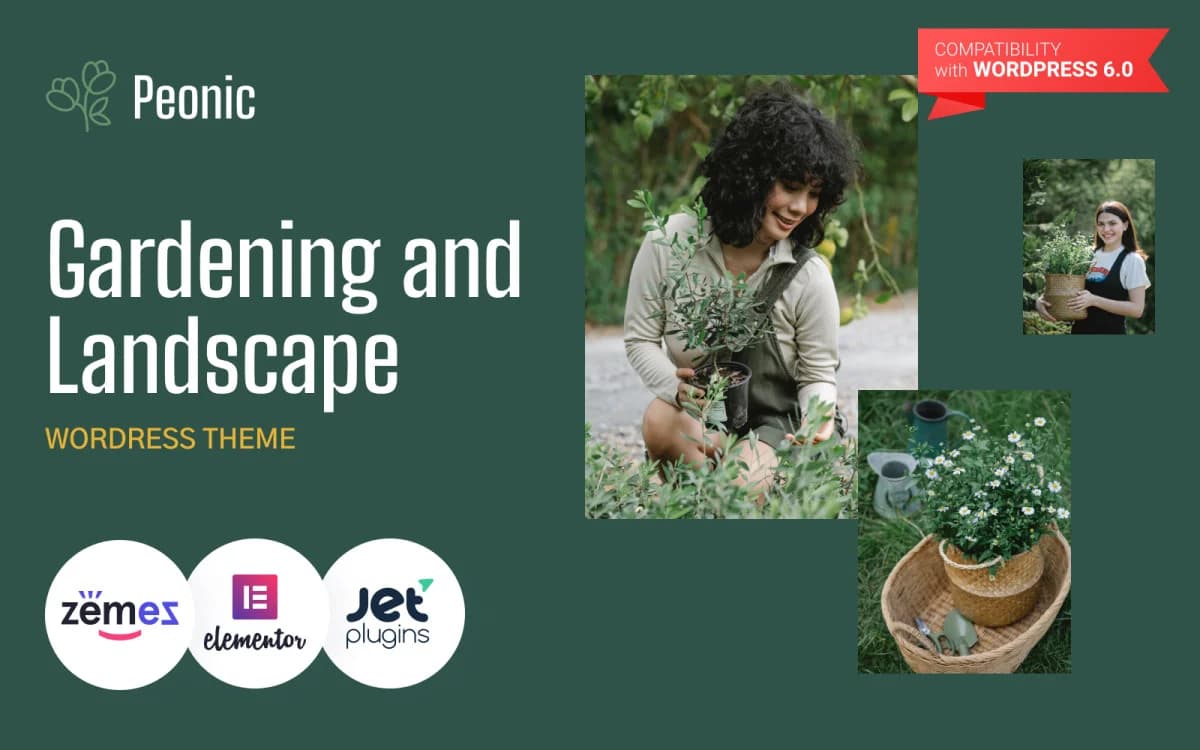 Peonic - Garden Design and Landscaping WordPress Theme for lawn Care Services Website