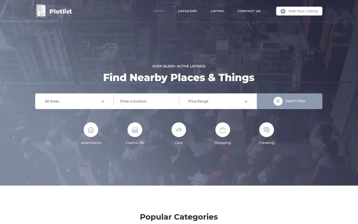 Plot Listing Free HTML Template