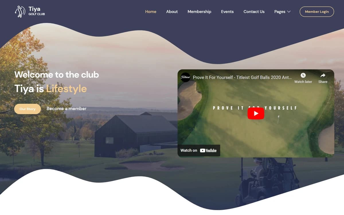 Tiya Golf Club Free HTML Template
