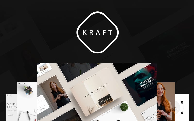10 kraft minimalist agency and portfolio wordpress theme