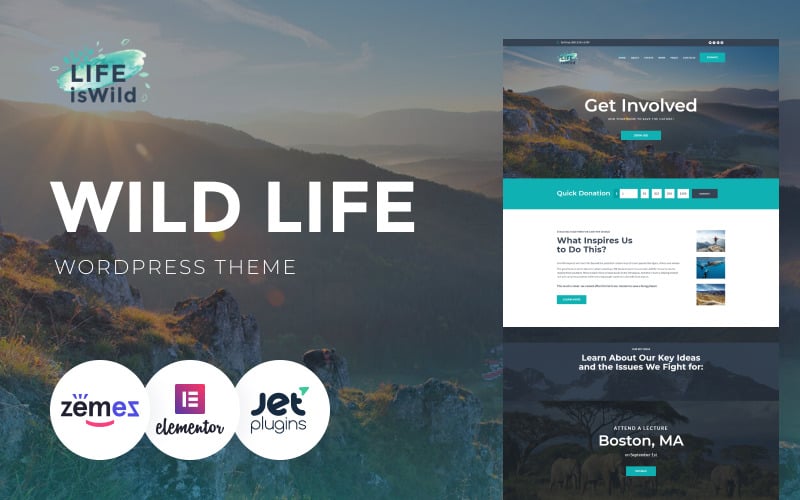 106 lifeiswild wild life wordpress theme