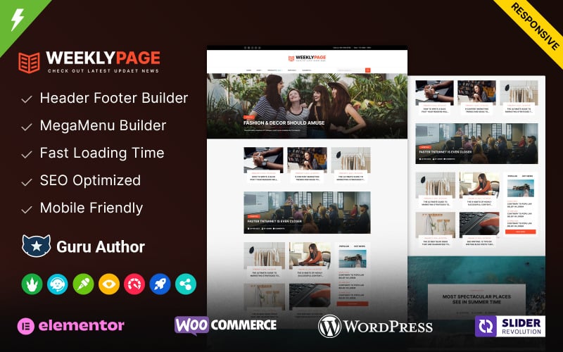 107 weeklypage news and magazine blog wordpress theme