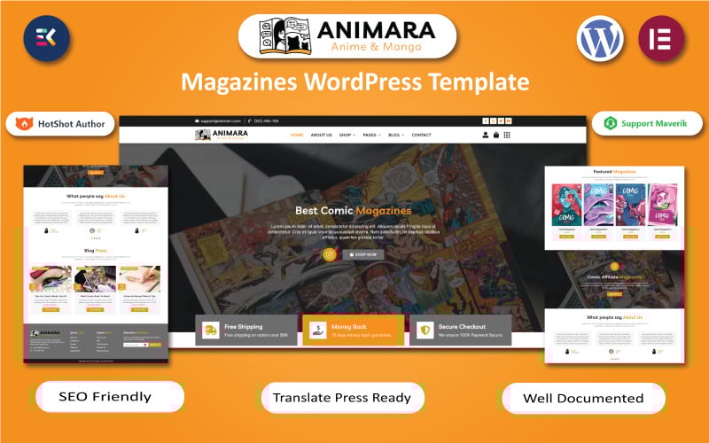 117 animara anime and manga magazines wordpress elementor template