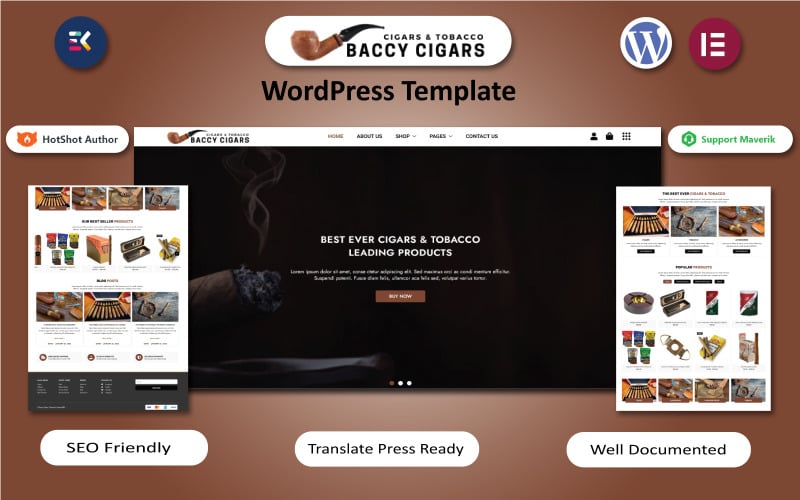 12 baccy cigars cigars and tobacco wordpress elementor template