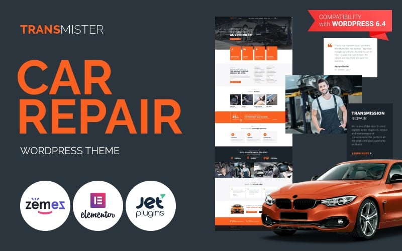 121 transmitter car repair wordpress theme