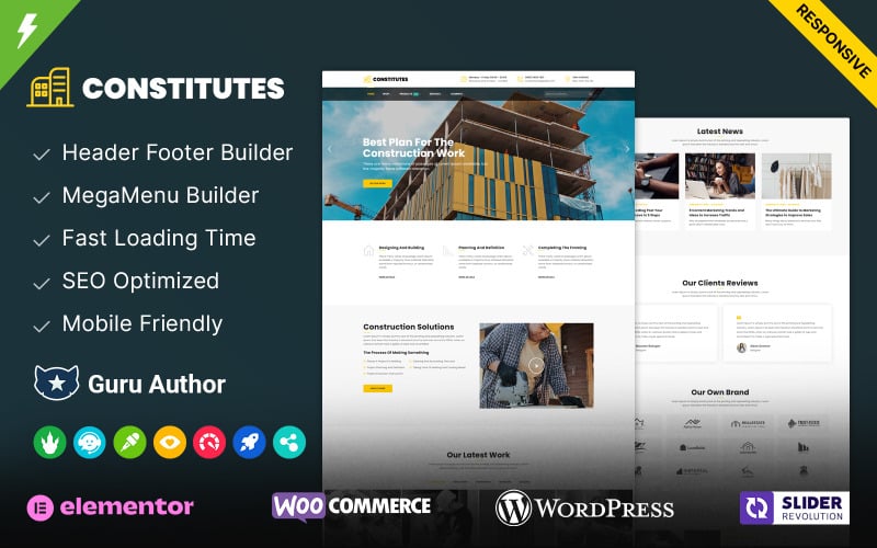 124 constitutes building and construction wordpress theme
