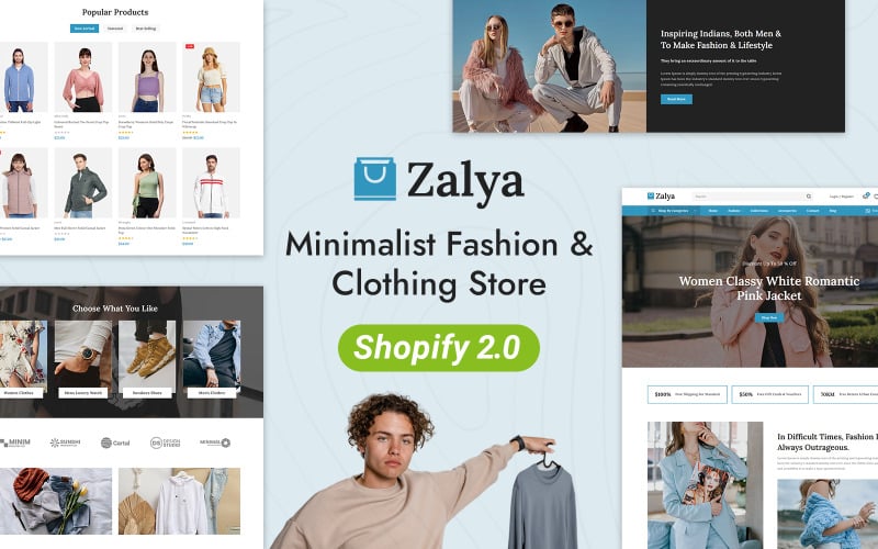 129 zalya minimal fashion store shopify 2.0 responsive theme