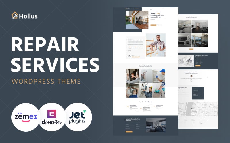 132 hollus repair services multipurpose modern wordpress elementor theme