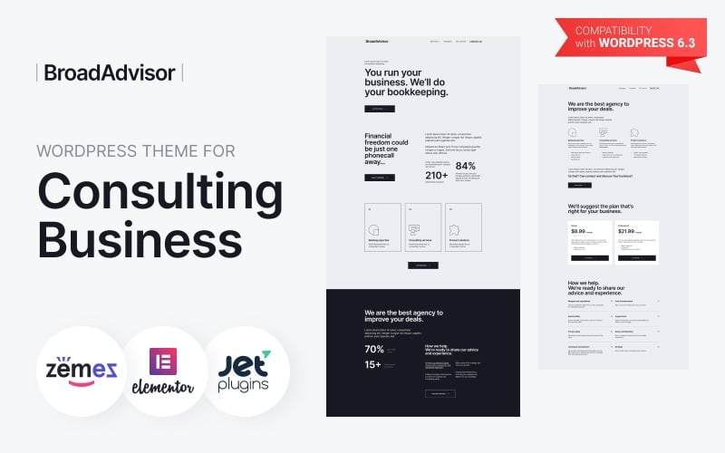 135 broadadvisor wordpress theme for consulting business
