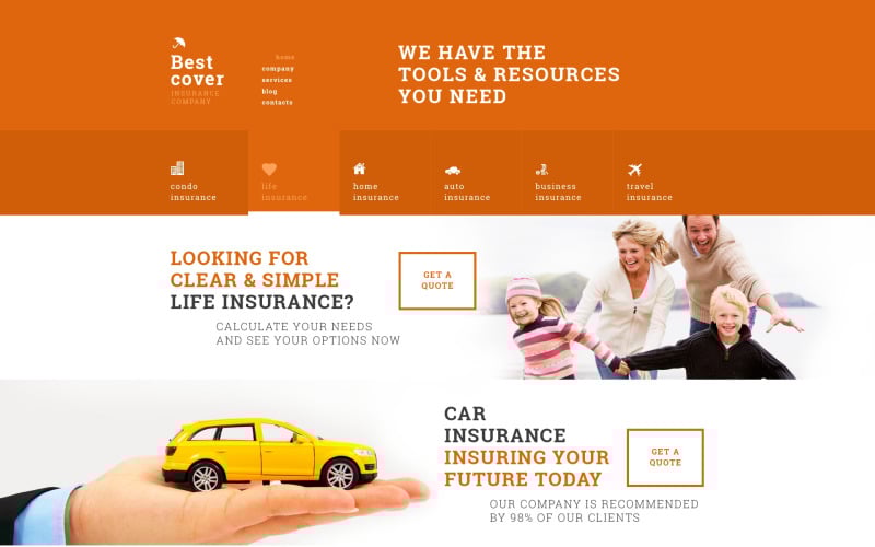 1431 online insurance services wordpress theme