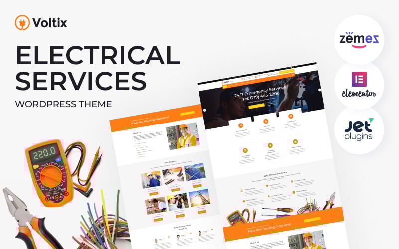 145 voltix electrical services wordpress theme