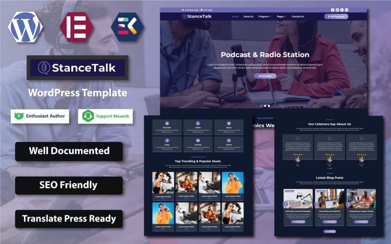 151 stance talk podcast and radio station wordpress template