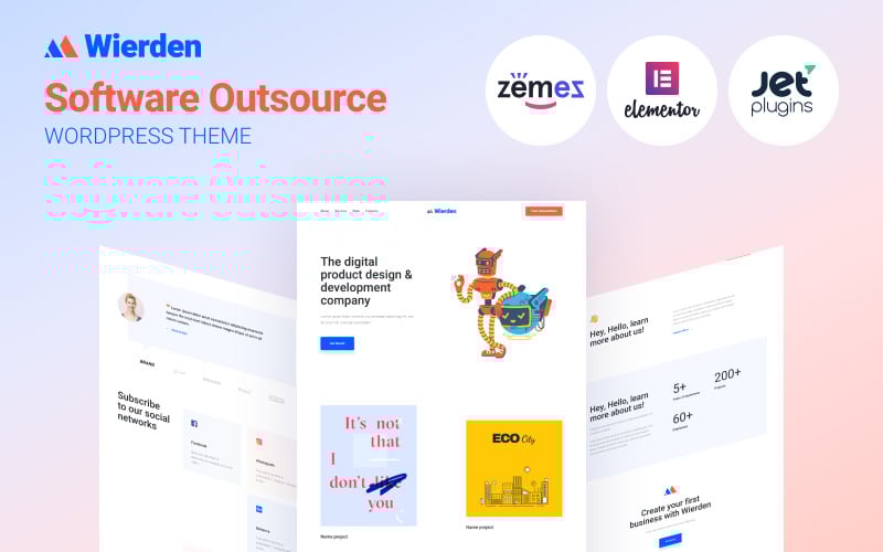 161 wierden minimalistic and modern digital product wordpress theme