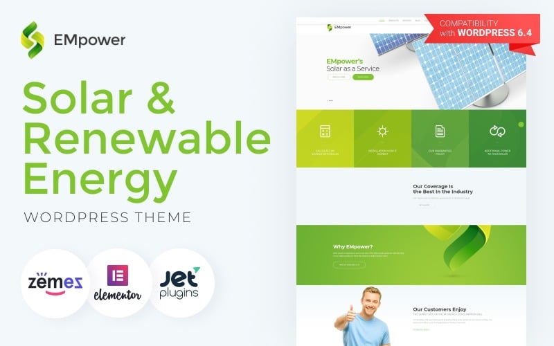 176 empower solar and renewable energy wordpress elementor theme