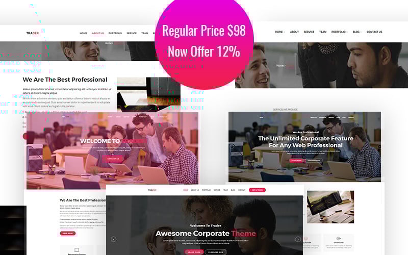 1778 trader corporate responsive wordpress theme
