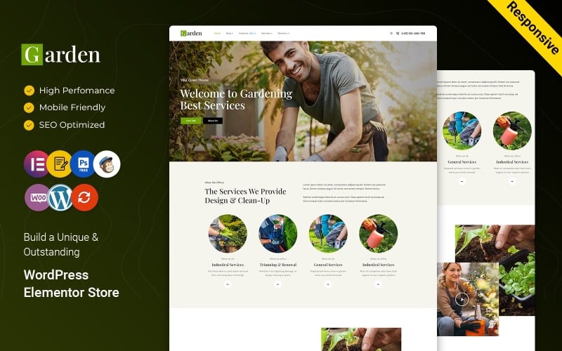 189 garden landscape gardening wordpress theme