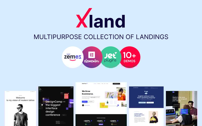 193 xland multipurpose collection of landing pages wordpress theme