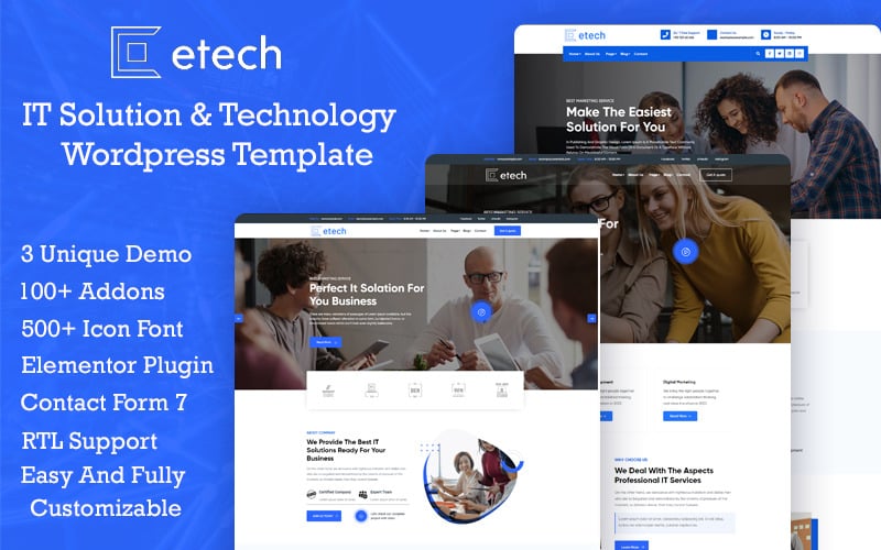 1931 etech it solution and technology wordpress theme