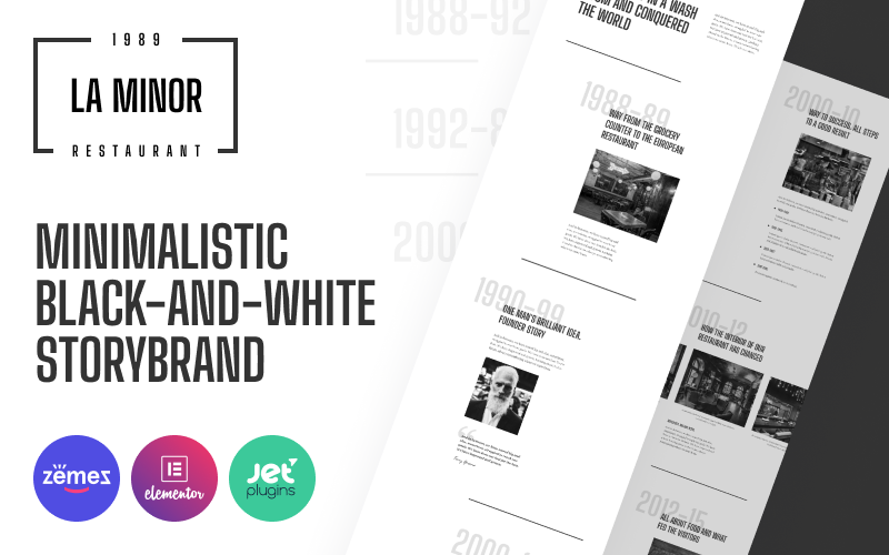 216 la minor minimalistic black and white storybrand wordpress theme