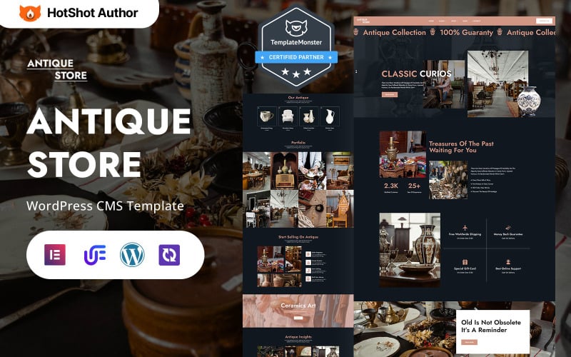 2459 antique store antique shop vintage and collectibles wordpress elementor theme