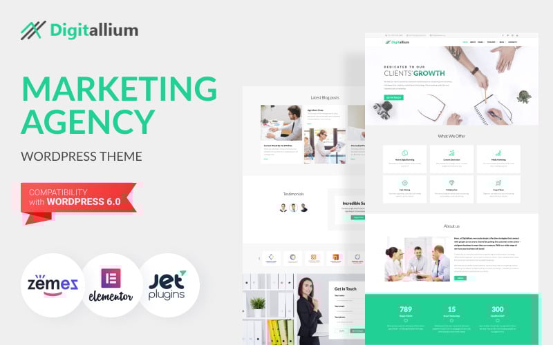 254 digitalium marketing agency wordpress elementor theme