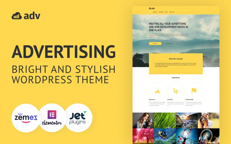 255 adv bright and stylish wordpress advertising theme