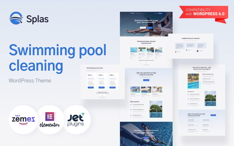 256 splas swimming pool cleaning wordpress theme and maintenance service