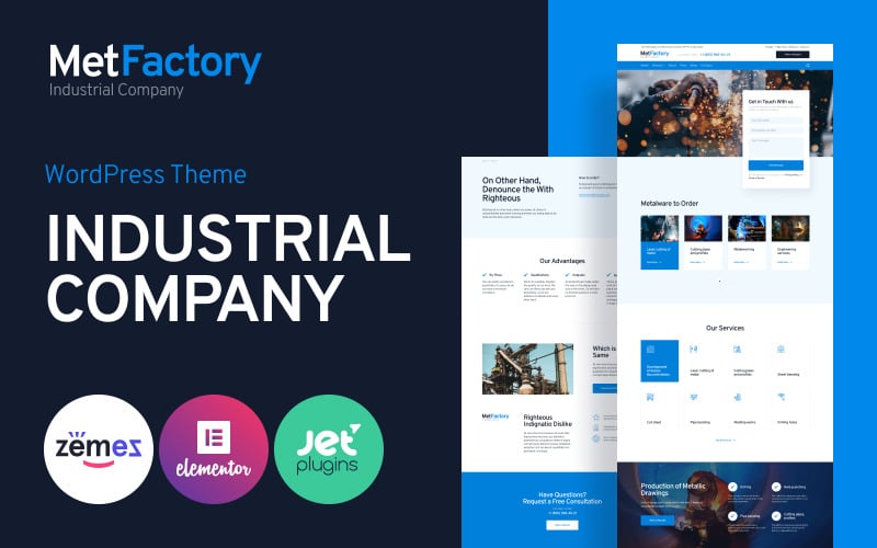 261 metfactory industry company wordpress theme