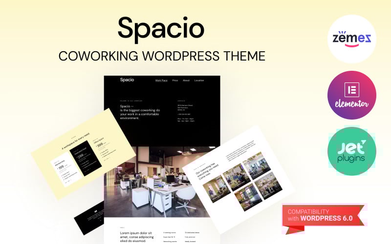 306 spacio coworking wordpress theme to unite workers