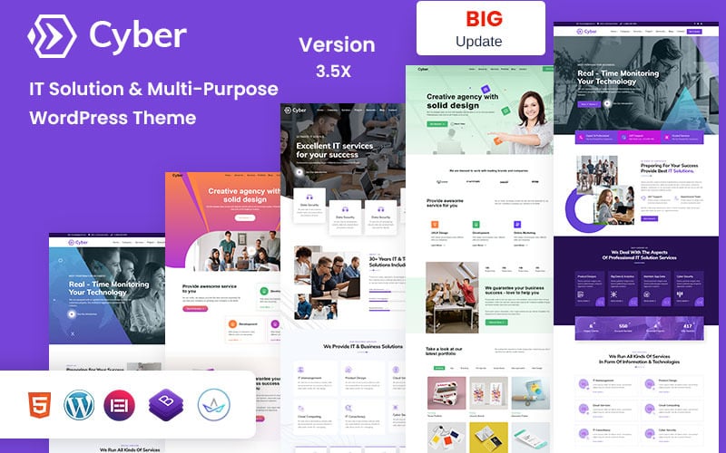 307 cyber technology saas and startup agency multi purpose wordpress theme