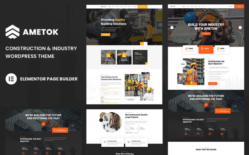 315 ametok construction and industry wordpress elementor theme