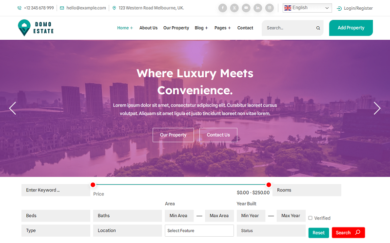 344 domo real estate and mortgage calculator wordpress theme