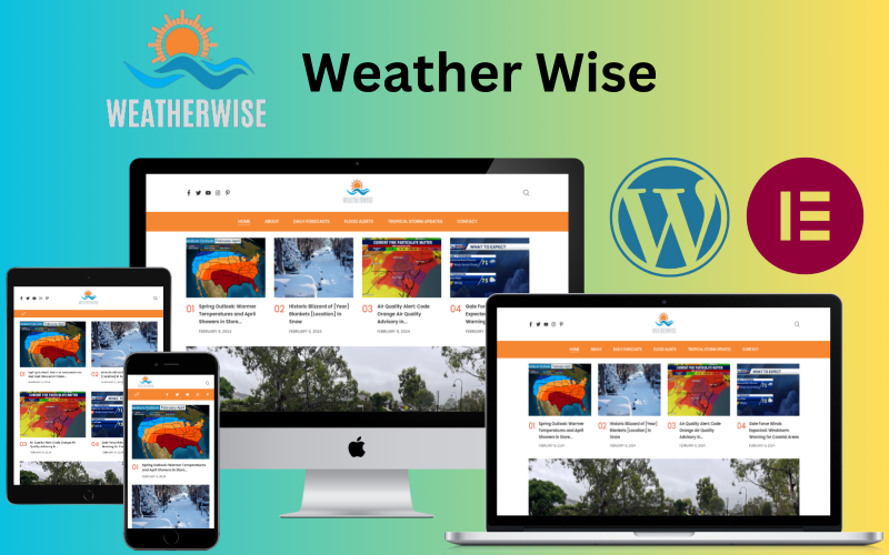 345 weather wise weather forecast blog wordpress theme