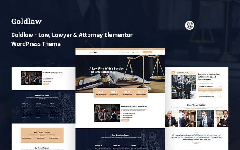 346 goldlaw law lawyer and attorney elementor wordpress theme