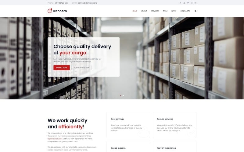 371 trannom logistics multipurpose minimal wordpress elementor theme
