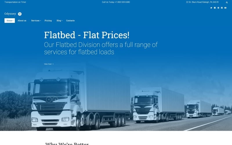 394 odyssey transportation trucking and logistics wordpress theme