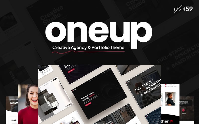 4 oneup modern agency and portfolio wordpress theme