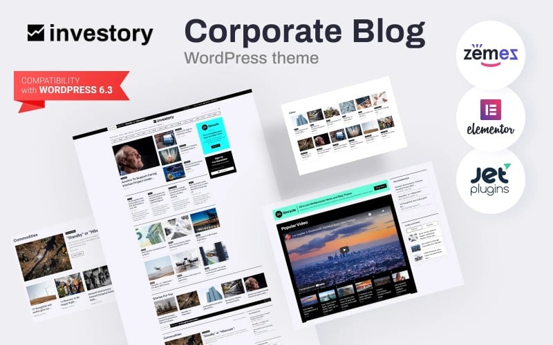 40 investory corporate blog wordpress elementor theme