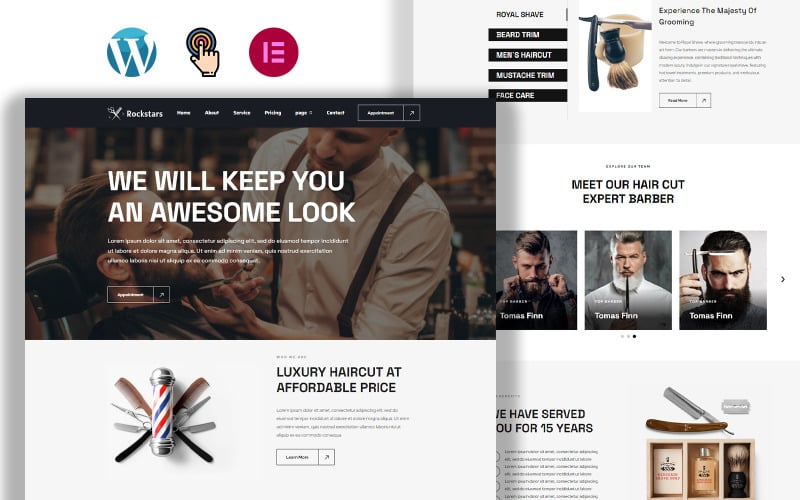 403 rockstars luxury salon and barbershop wordpress theme
