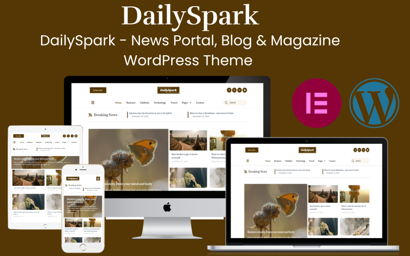 405 dailyspark news portal blog and magazine wordpress theme