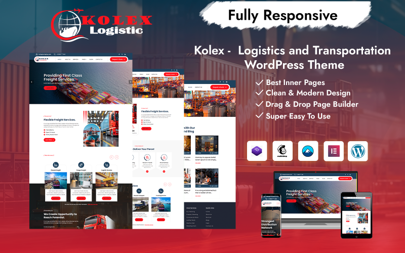 410 kolex logistics and transportation wordpress theme