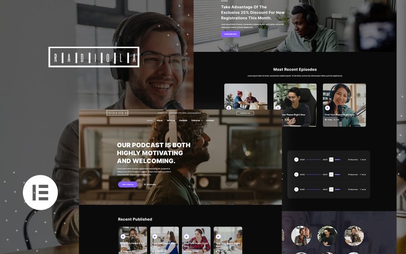 442 radiola radio station and podcaster wordpress theme