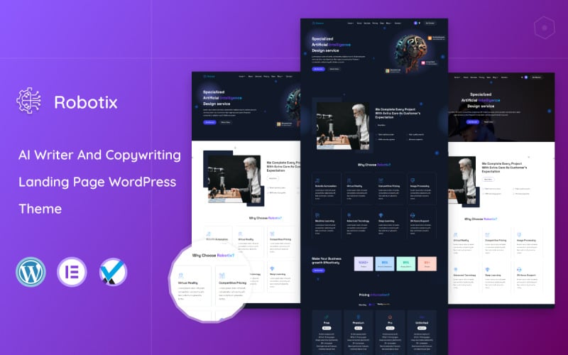 447 robotix ai writer and copywriting landing page wordpress theme