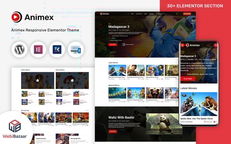 449 animex special effects design services elementor wordpress theme