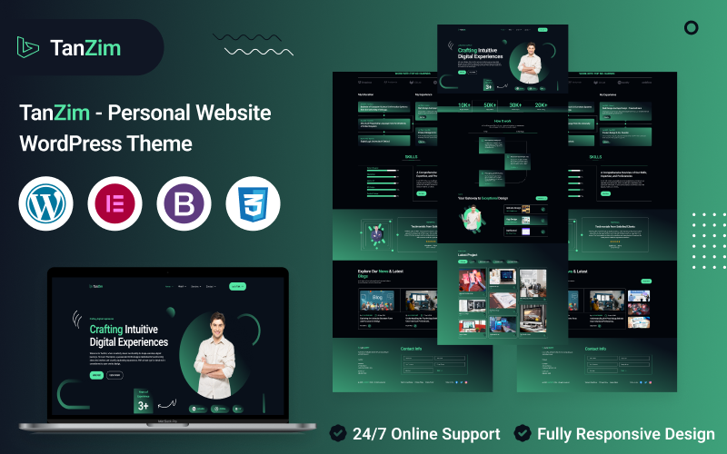460 tanzim personal website wordpress theme