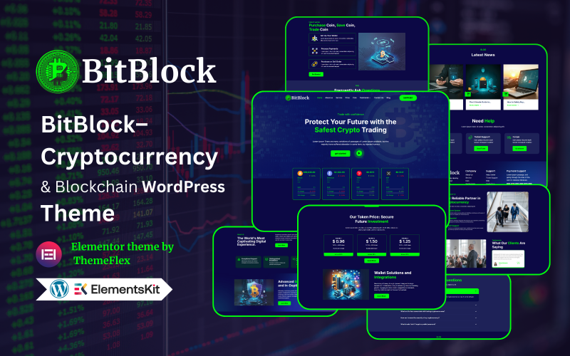 475 bitblock – cryptocurrency and blockchain wordpress theme