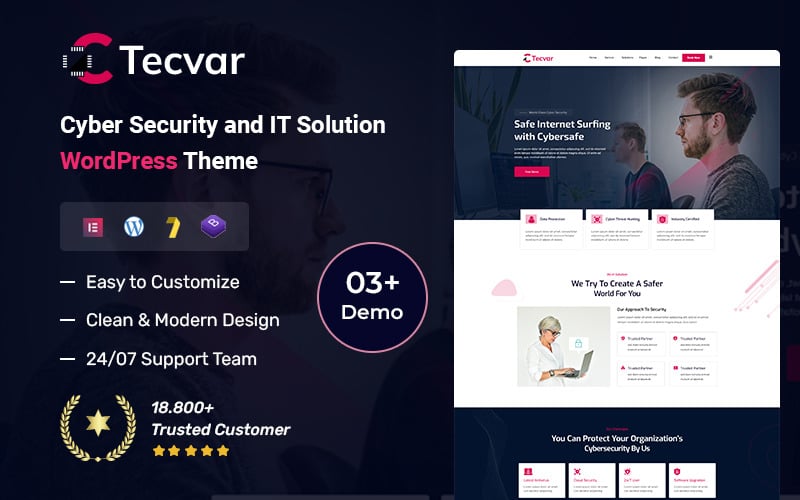 490 tecvar – cyber security and it solution wordpress theme