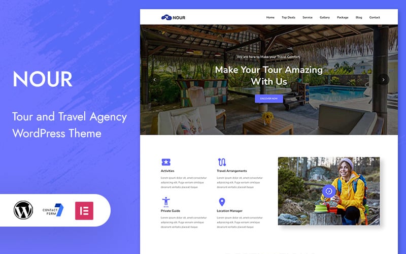 497 nour tour and travel digital agency wordpress theme