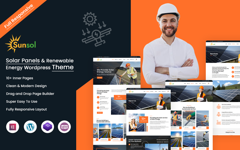 516 sunsol solar panels and renewable energy wordpress theme