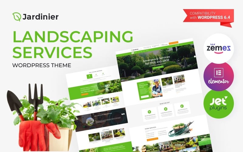 55 jardinier landscaping services wordpress theme